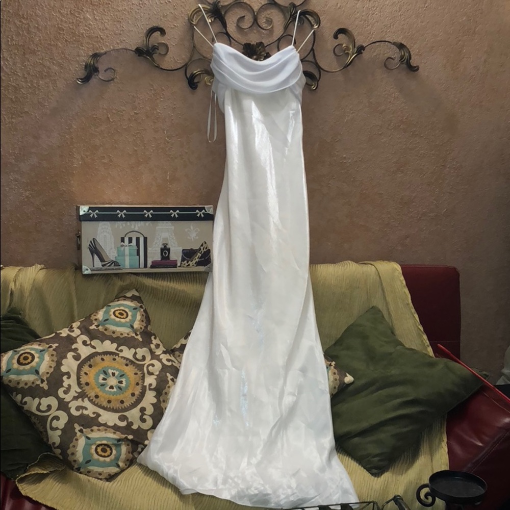 White sheer gown could b for prom or wedding